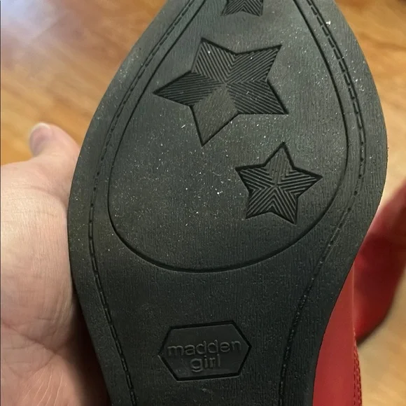 Madden Girl Red Heeled Boots with Western Flair - Picture 3 of 5